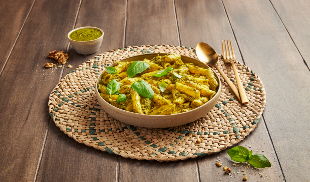 Massa Penne com pesto