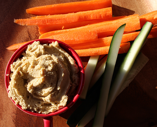 Hummus com vegetais