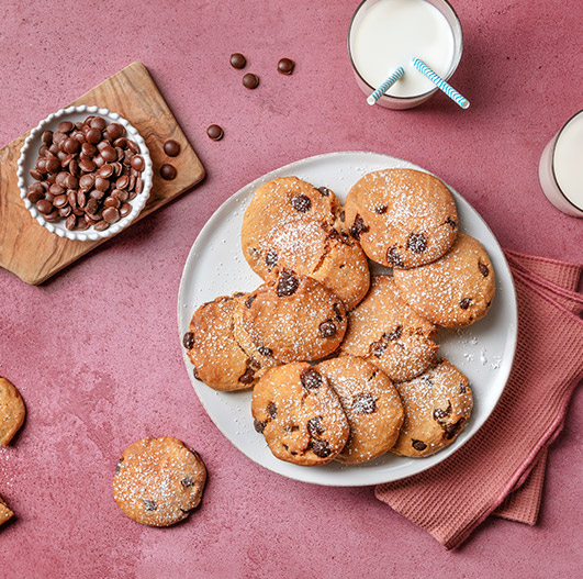 Cookies com pepitas de chocolate na Air fryer