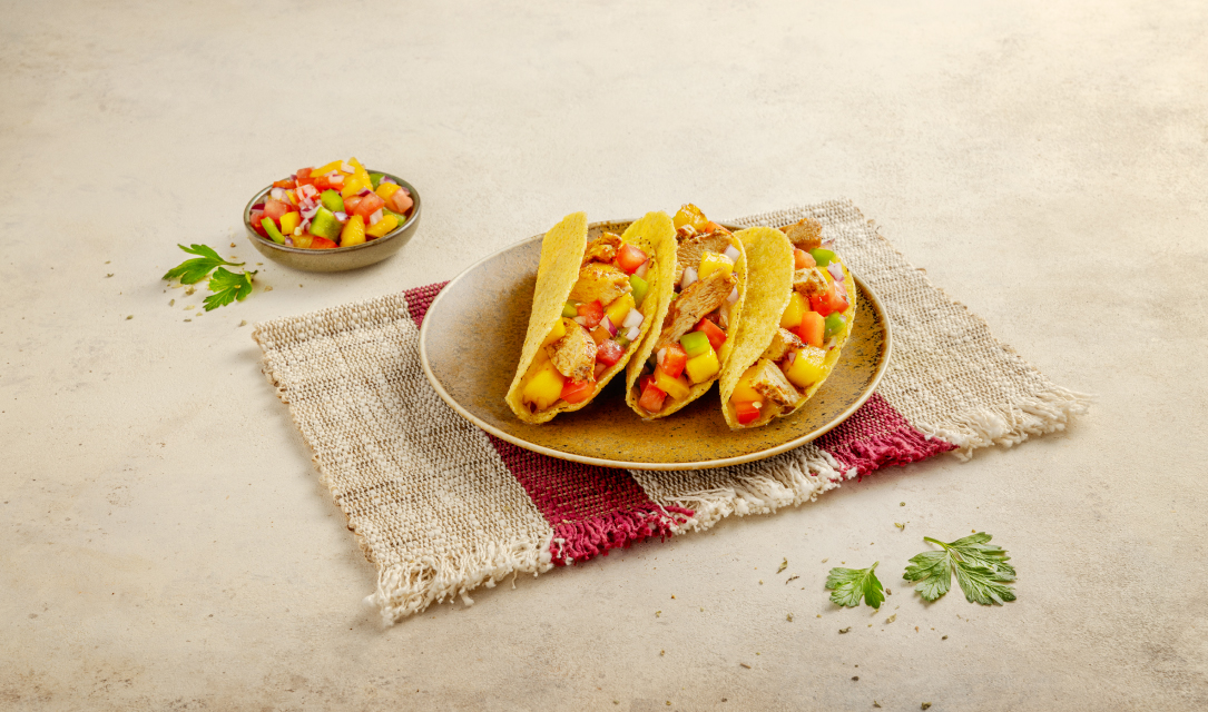 Tacos de frango tricolores