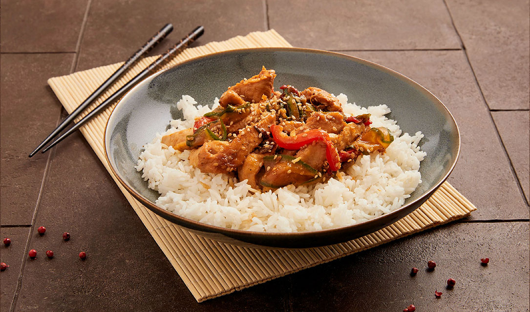 Frango Teriyaki com arroz
