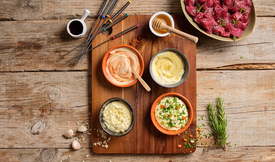 4 maioneses para fondue de carne