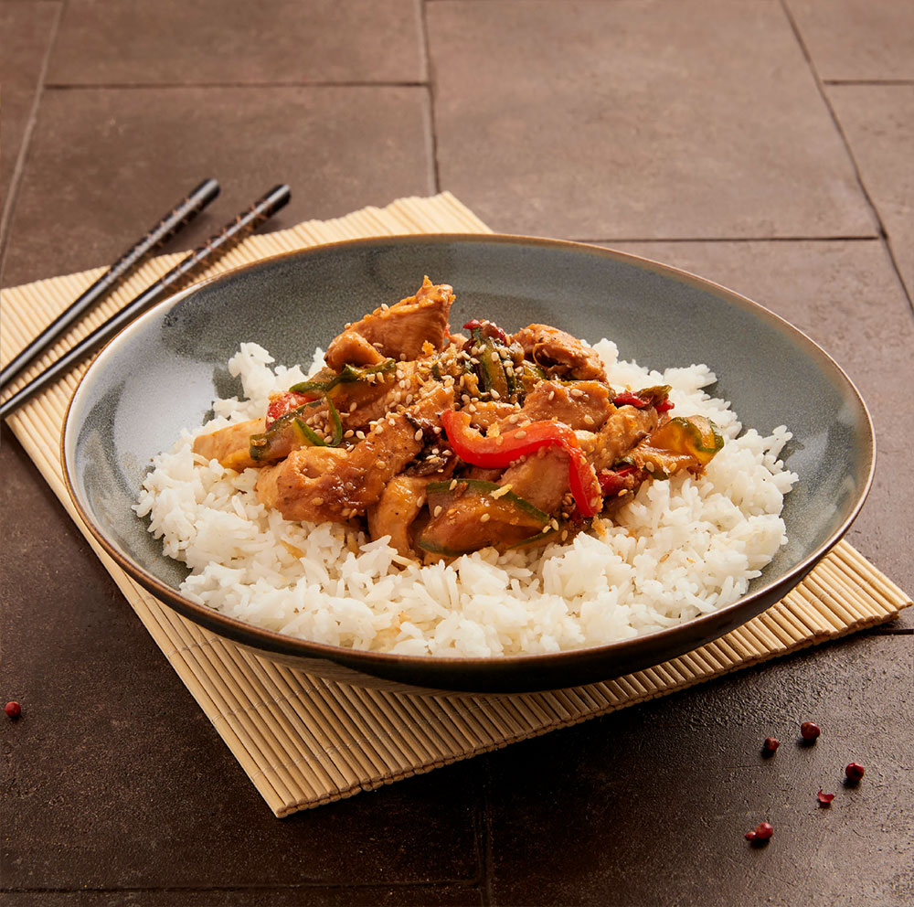 Receita de Frango Teriyaki com Arroz Branco