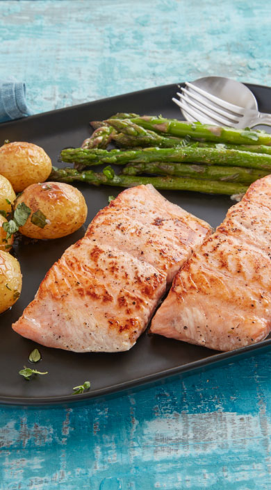 Receita de Salmão frito com espargos