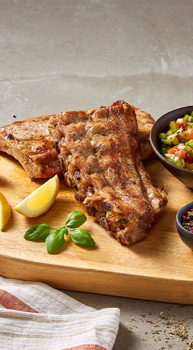 Entrecosto assado no forno com chimichurri