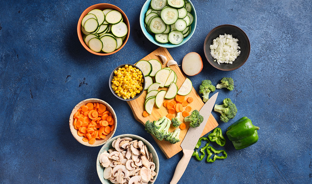 Ingredientes para fazer legumes salteados