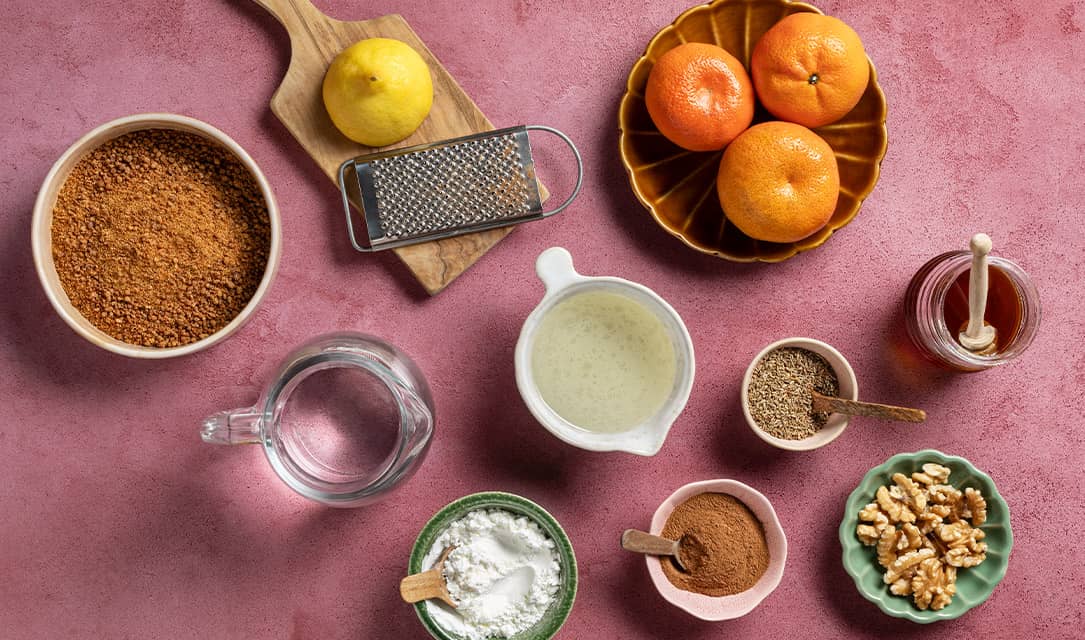 Ingredientes para broas de erva doce
