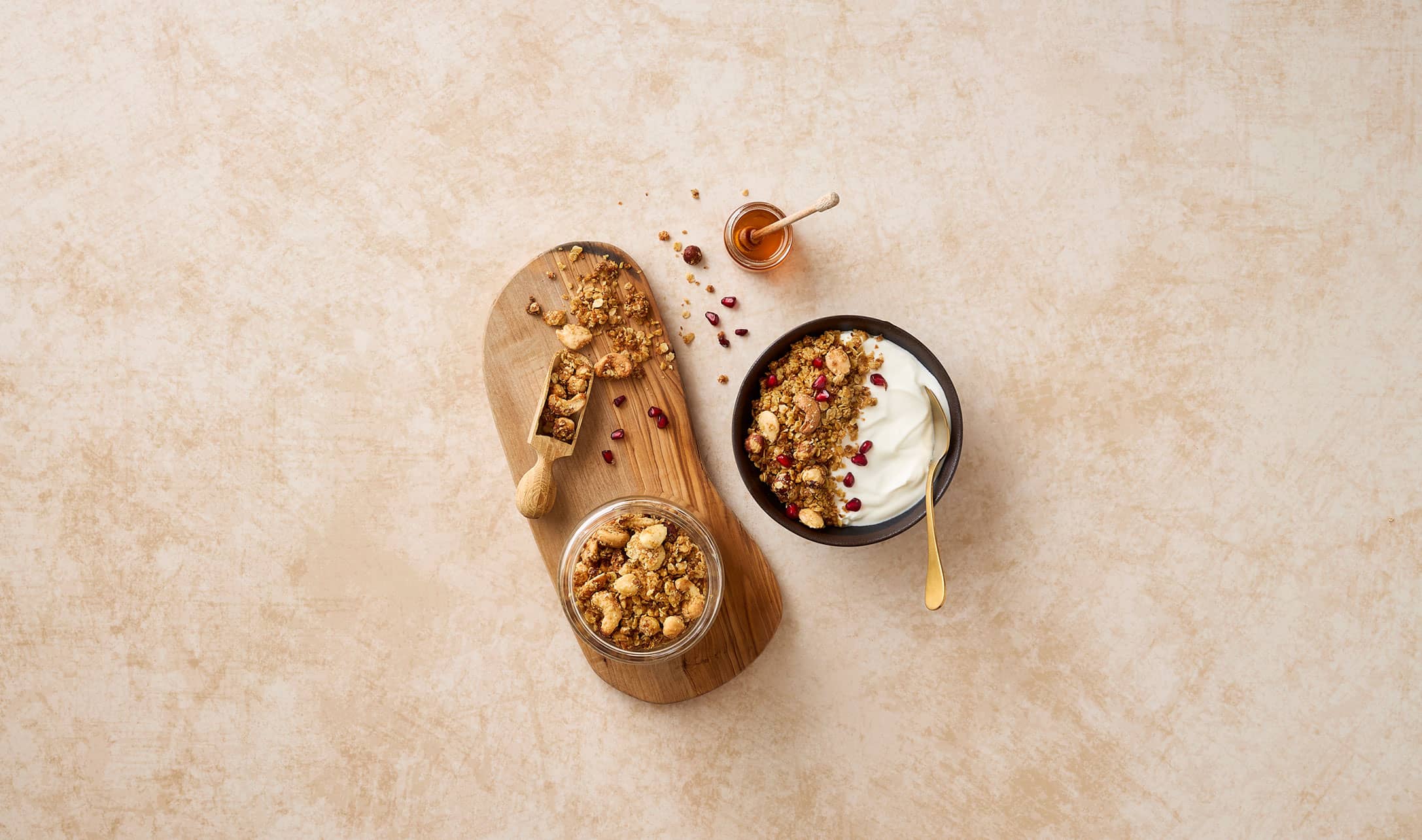 Granola de trigo e frutos secos