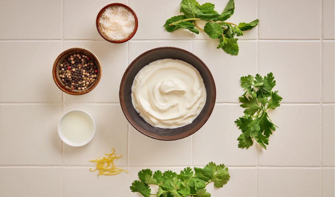 Ingredientes para molho de iogurte