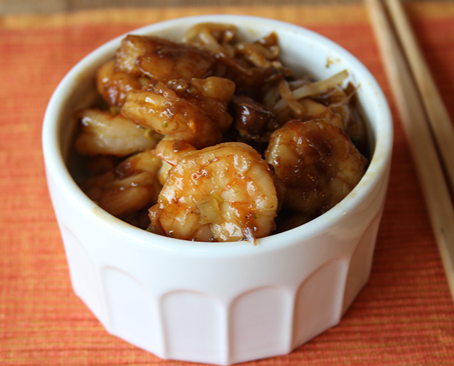 Gambas com molho de ostra
