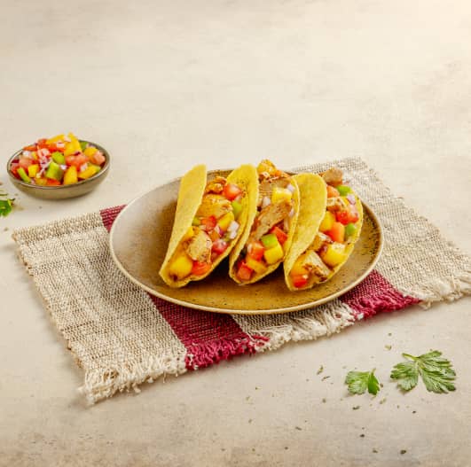 Receita de Tacos de frango tricolores