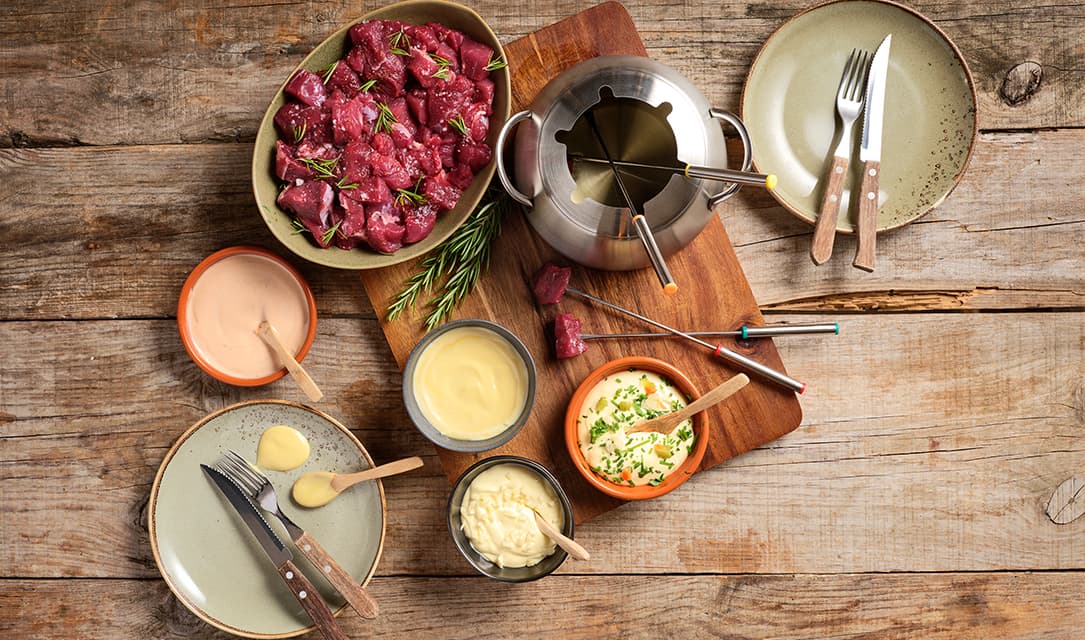 Ingredientes para fondue de carne