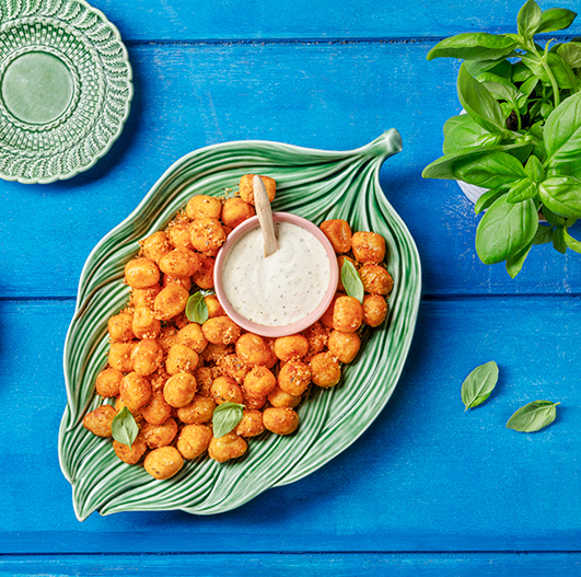 Gnocchis na Air fryer com molho de alho