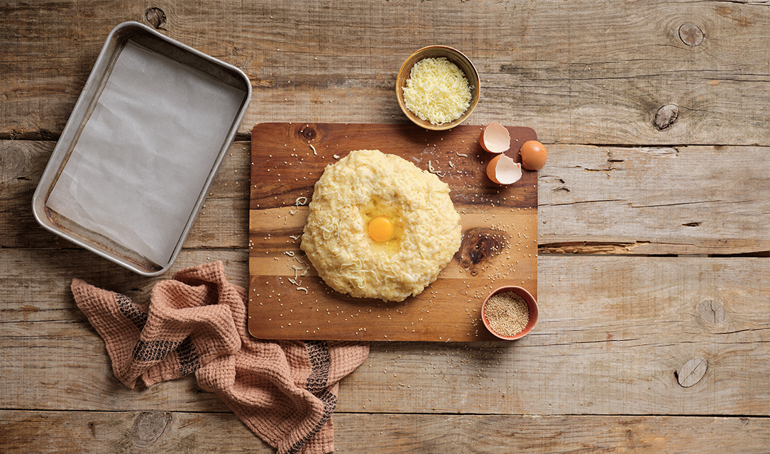 Pão de queijo de sésamo