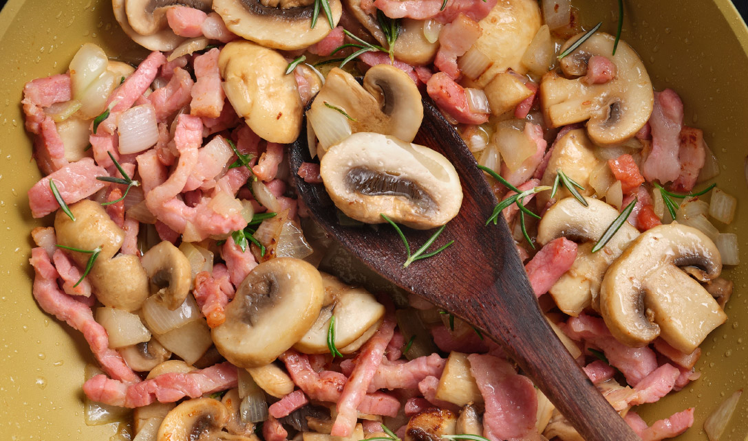 Rolo de carne com cogumelos