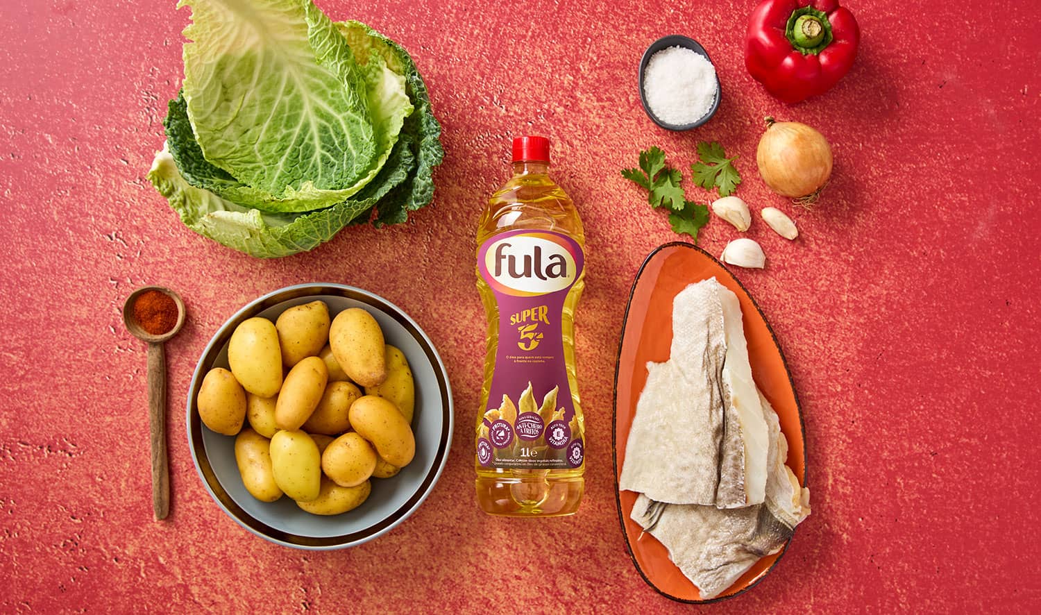 Bacalhau com couve no forno