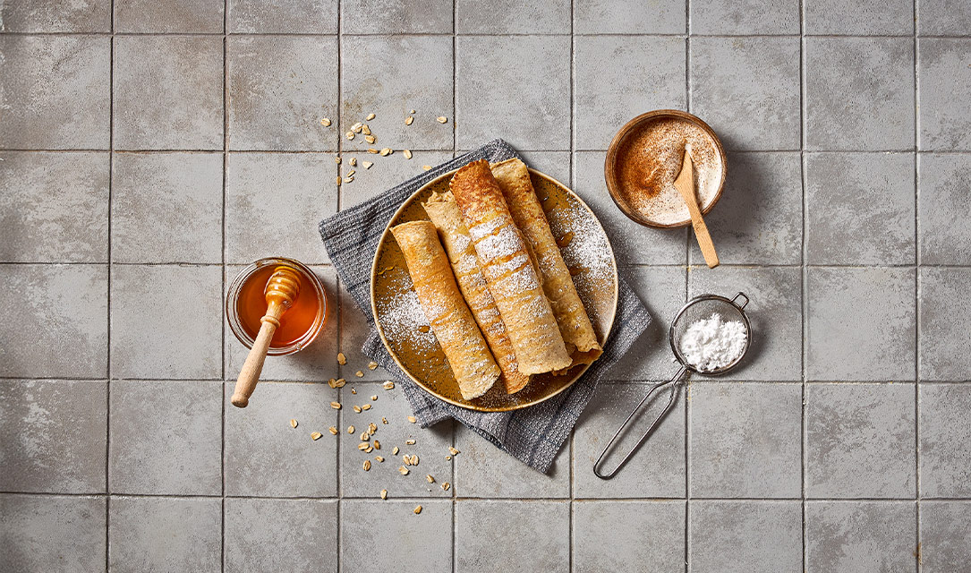 Crepes proteicos de canela