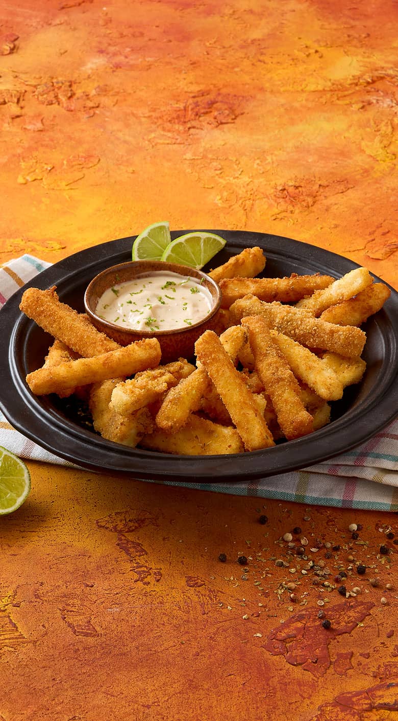 Queijo Halloumi: tiras fritas