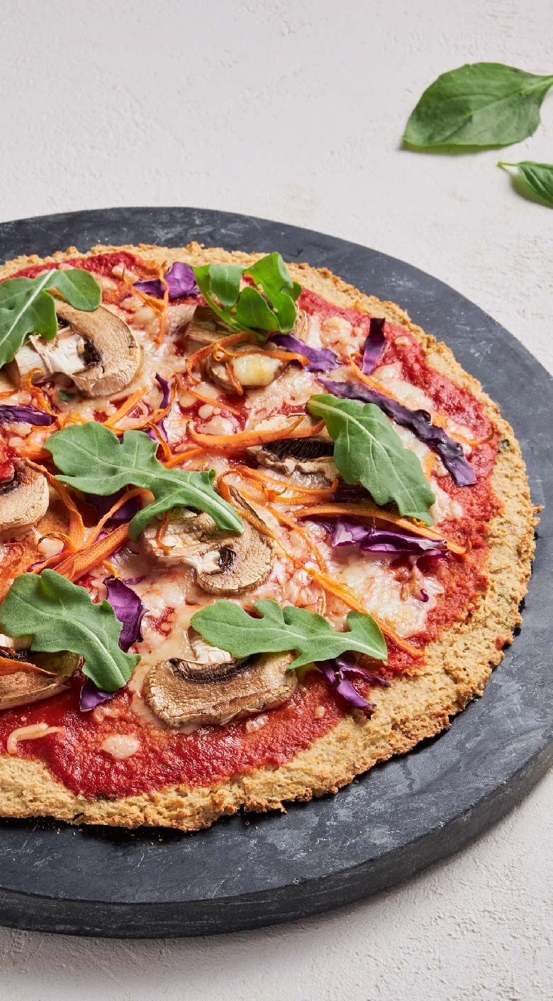 Uma base de pizza saudável: Base de Pizza de Couve-Flor