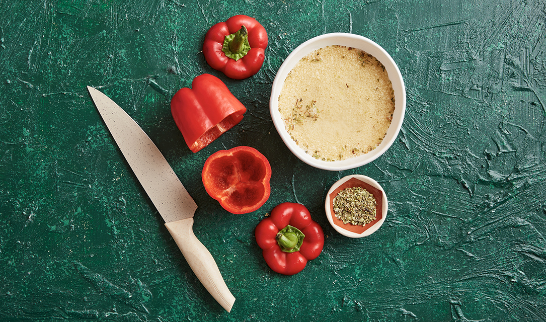 Pimentos recheados com couscous