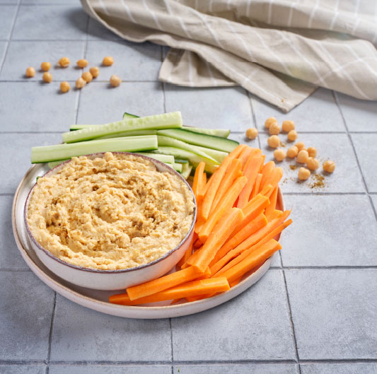 Hummus com vegetais