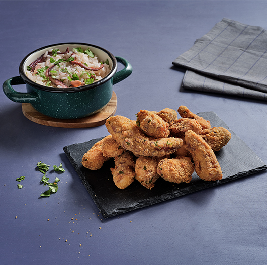 Filetes de Polvo com Arroz do Mesmo