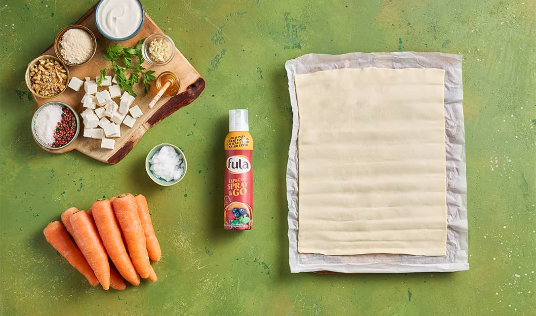 Tarte de cenouras assadas com queijo