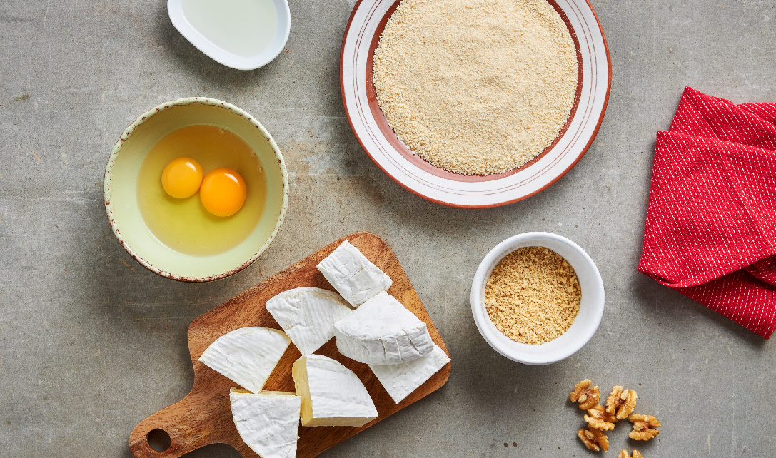 Ingredientes para fritar camembert