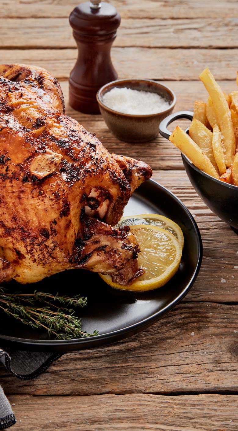 Receita de Frango Assado com Batatas Fritas