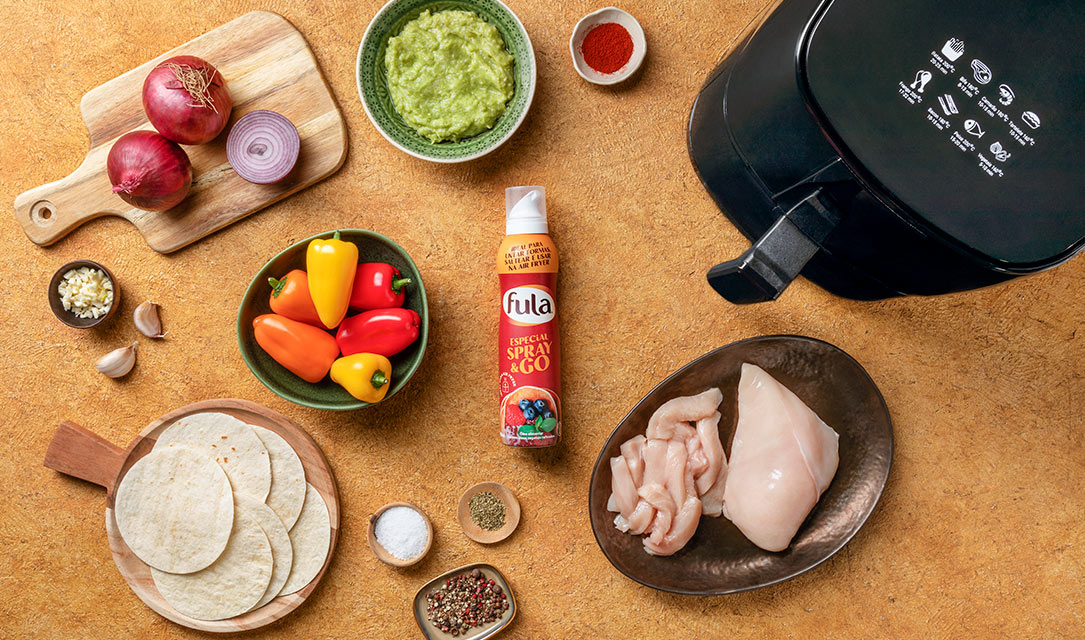 Fula - Receita de Fajitas de Frango na Air fryer