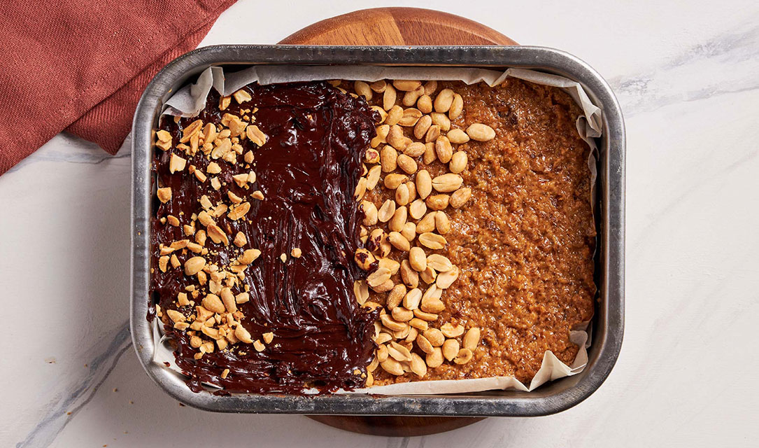 Frutos secos e massa de snickers