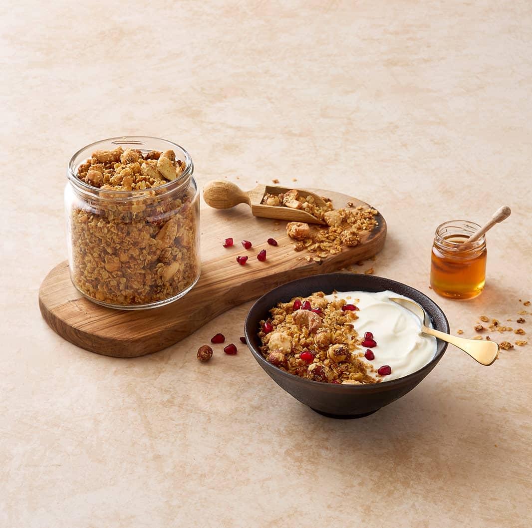 Granola de trigo e frutos secos