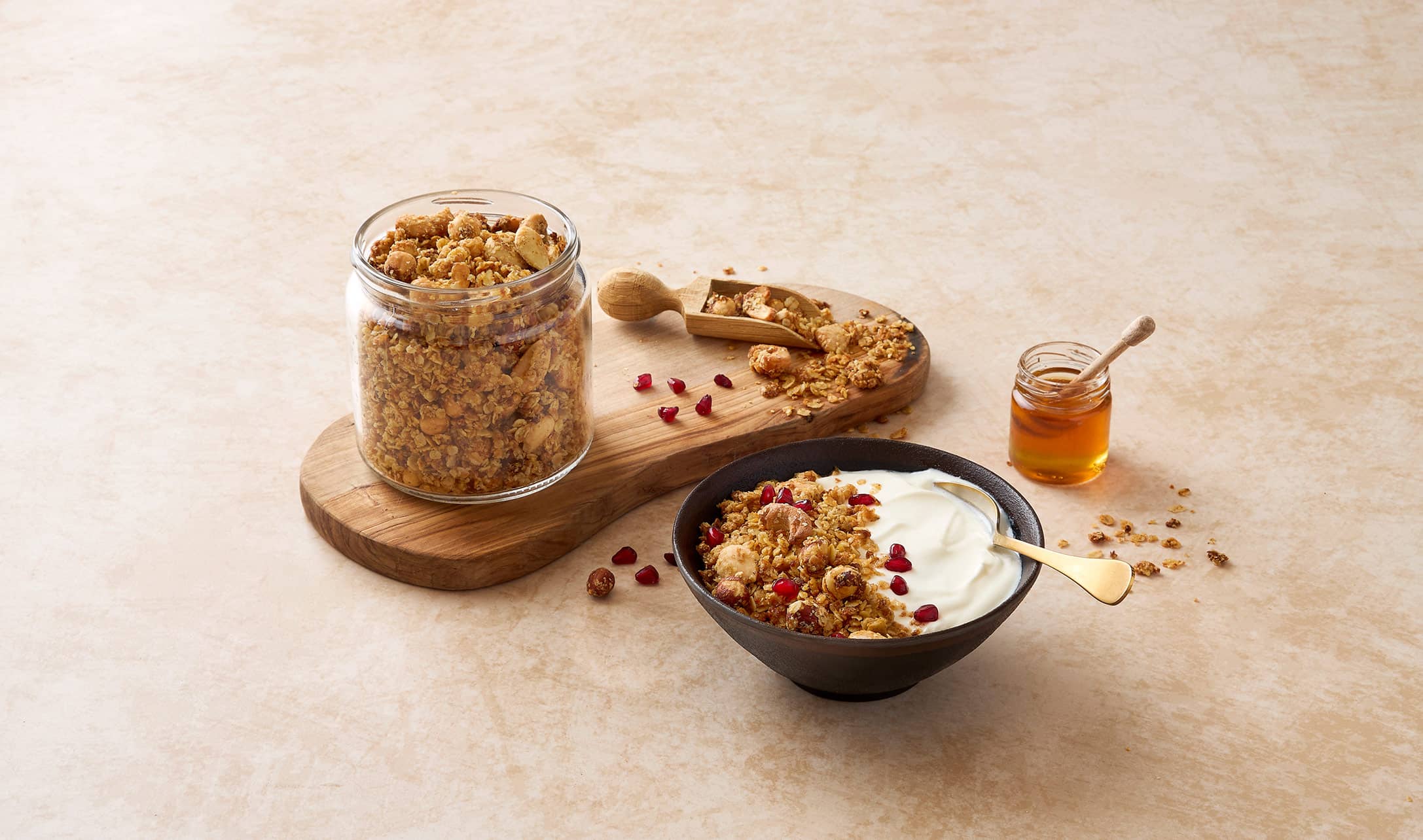 Granola de trigo e frutos secos