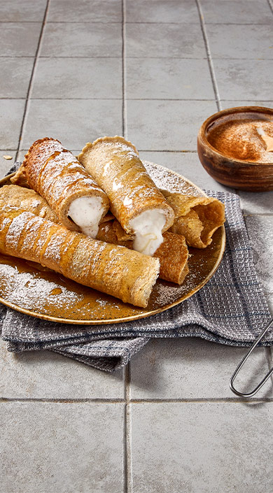 Crepes proteicos de canela