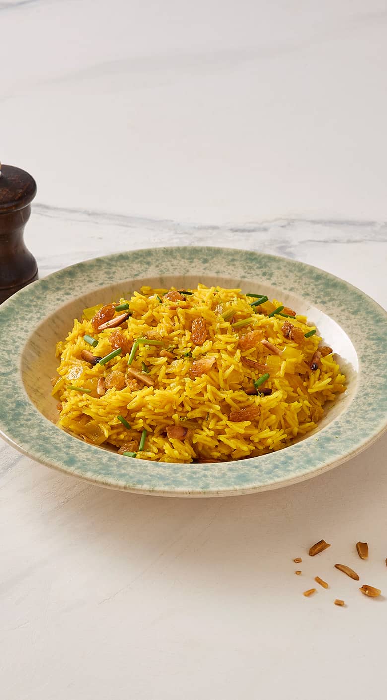 Arroz frito com açafrão e limão