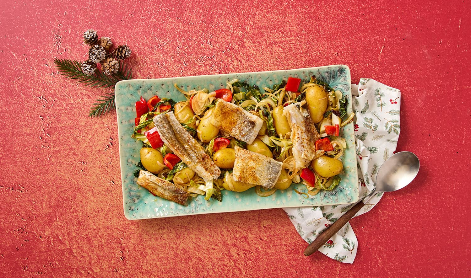 Bacalhau com couve no forno