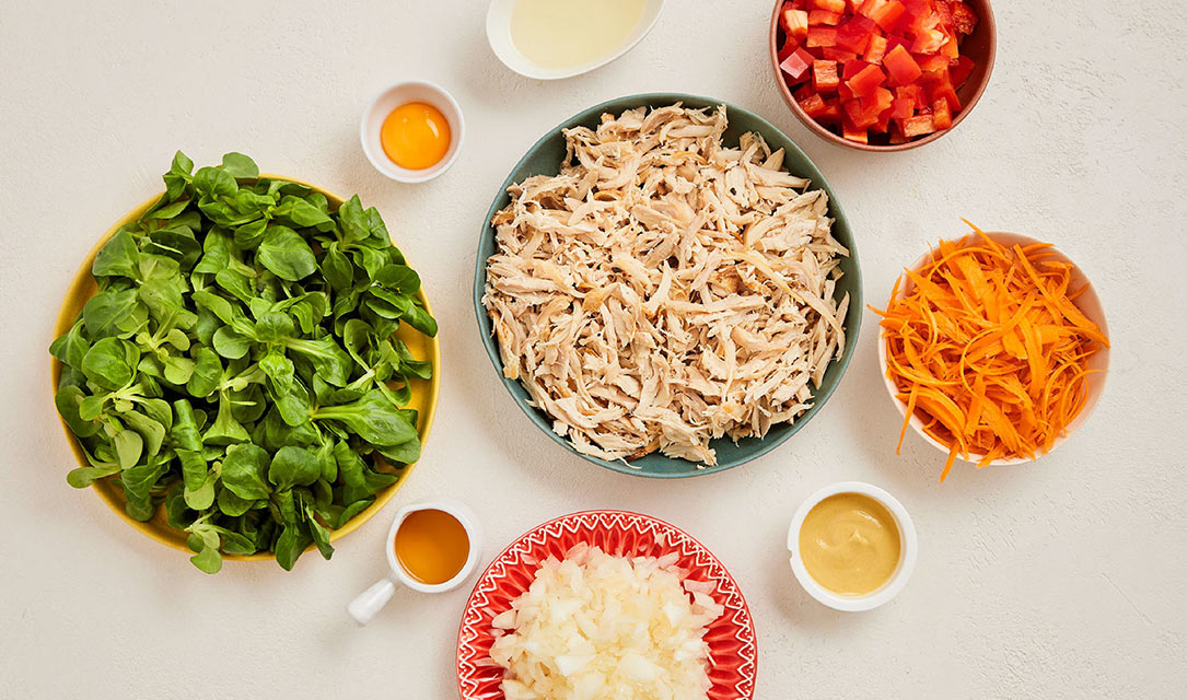 Ingredientes para salada de Frango