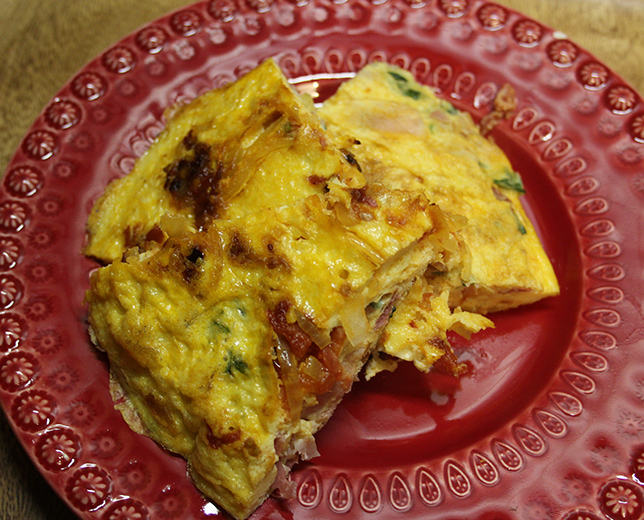 Tortilha de tomate e presunto