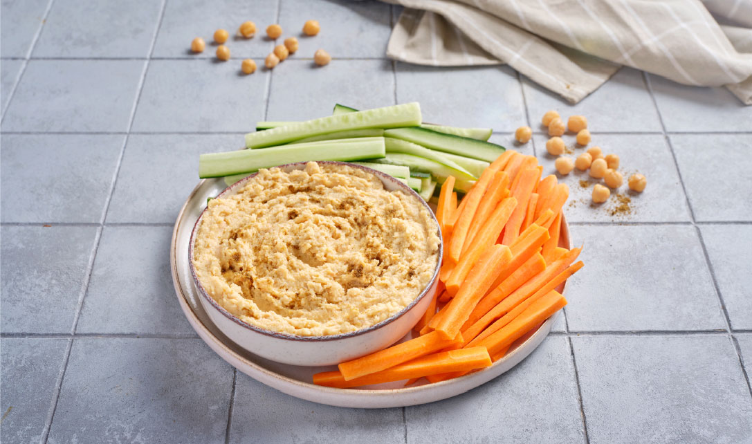 Hummus com vegetais