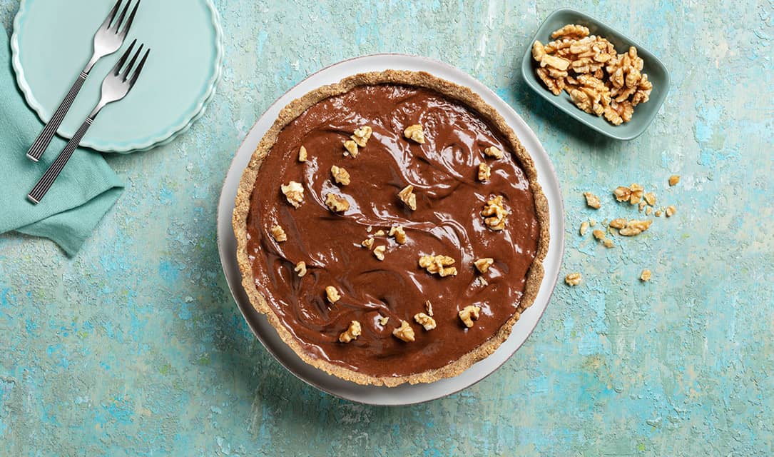 Tarte de chocolate com noz