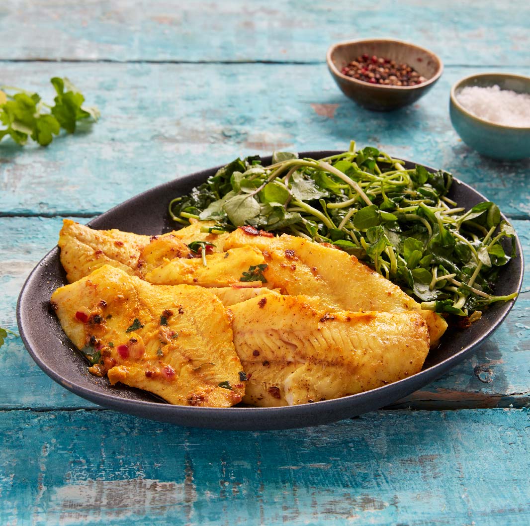 Receita de Filetes de Pampo Aromáticos com Agriões