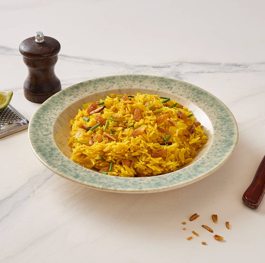 Arroz frito com açafrão e limão