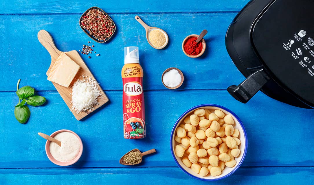 Fula - Gnocchis na Air fryer com molho de alho