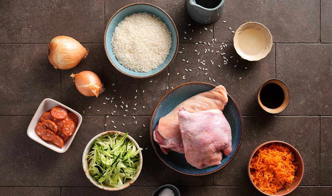 Ingredientes para arroz de pato