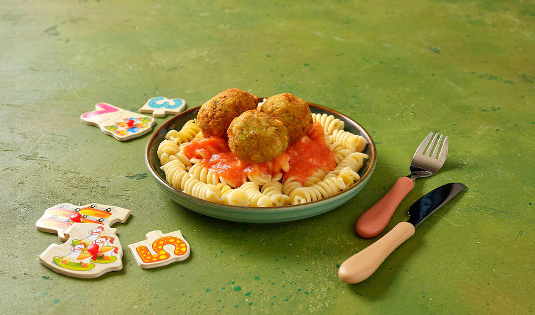 Almôndegas de curgete com massinha