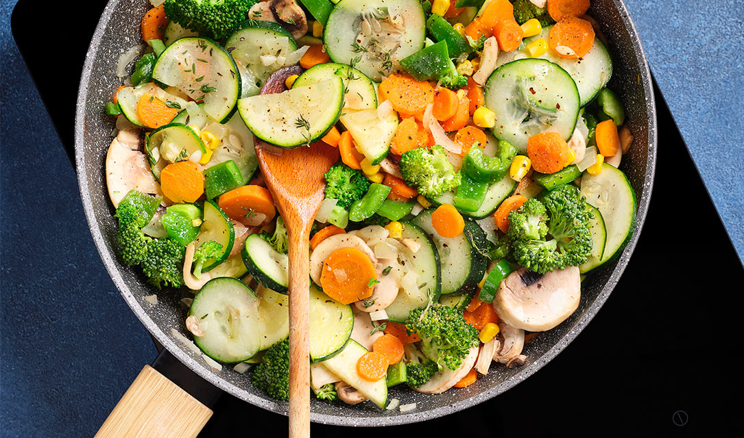 Legumes a saltear na frigideira