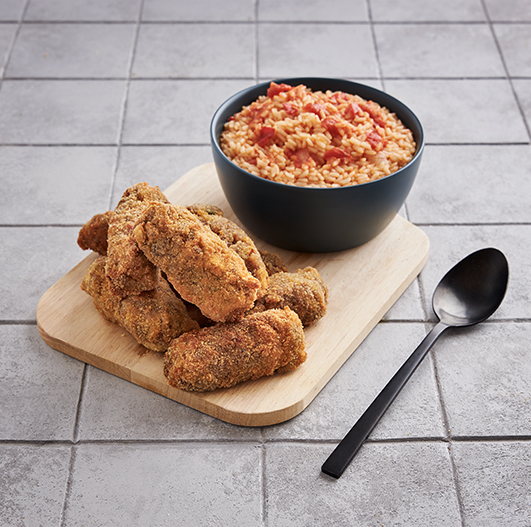 Croquetes com arroz de tomate