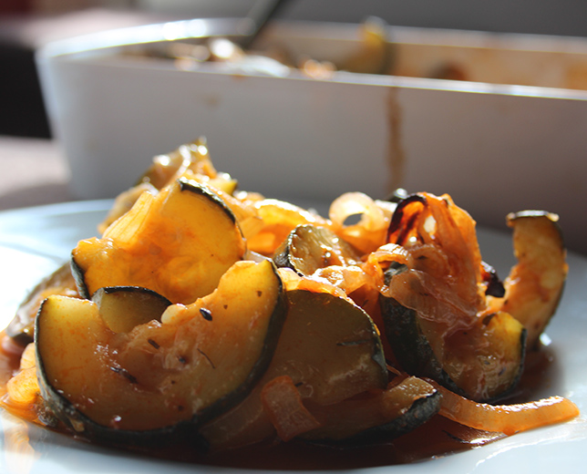 Curgetes no forno