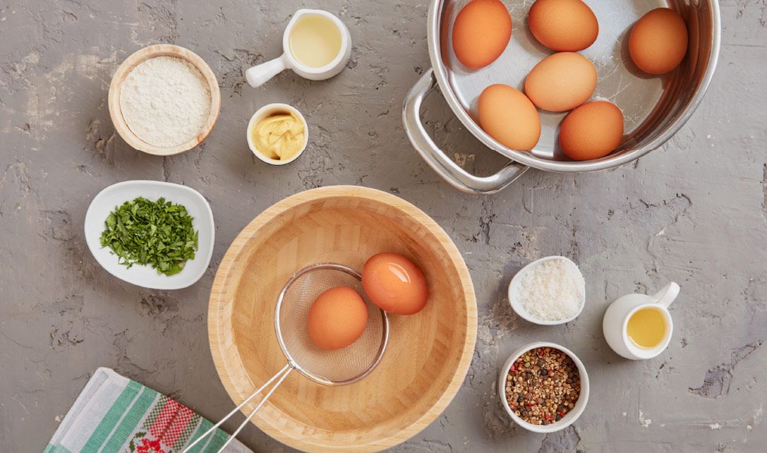 Ingredientes para fazer ovos verdes