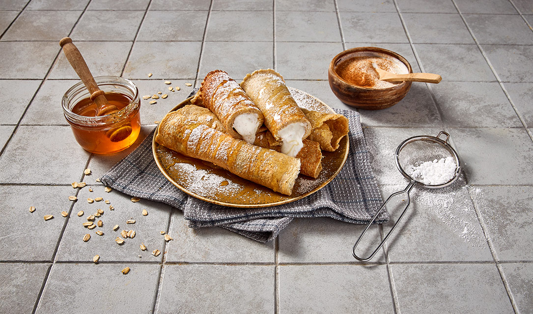 Crepes proteicos de canela